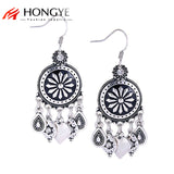 Mandala Heart Tassel Earrings