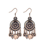 Mandala Heart Tassel Earrings