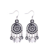 Mandala Heart Tassel Earrings