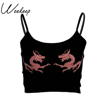 Dragon Print Crop Top